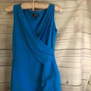 Chiara Boni La Petite Robe Made In Italy Bateau Neck Ruched Dress Blue Size 12